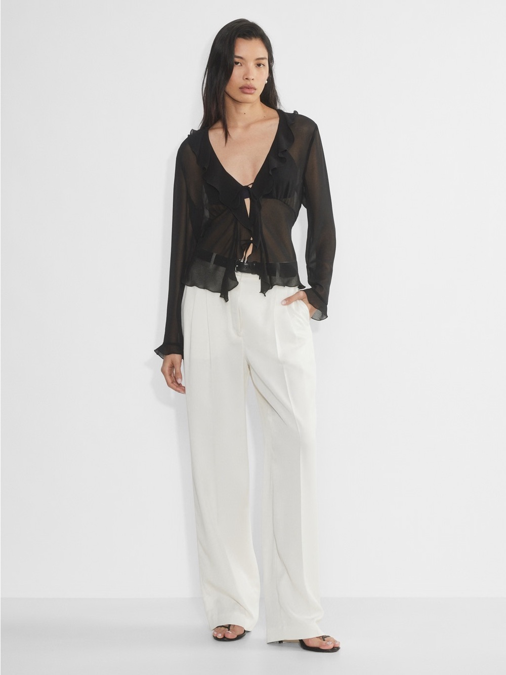 NWT Wilfred Black Frenchie Blouse Size M